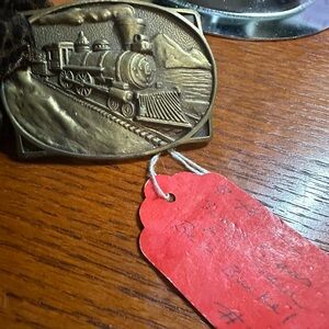Belt Buckle Vintage Train Belt Buckle  Solid Brass